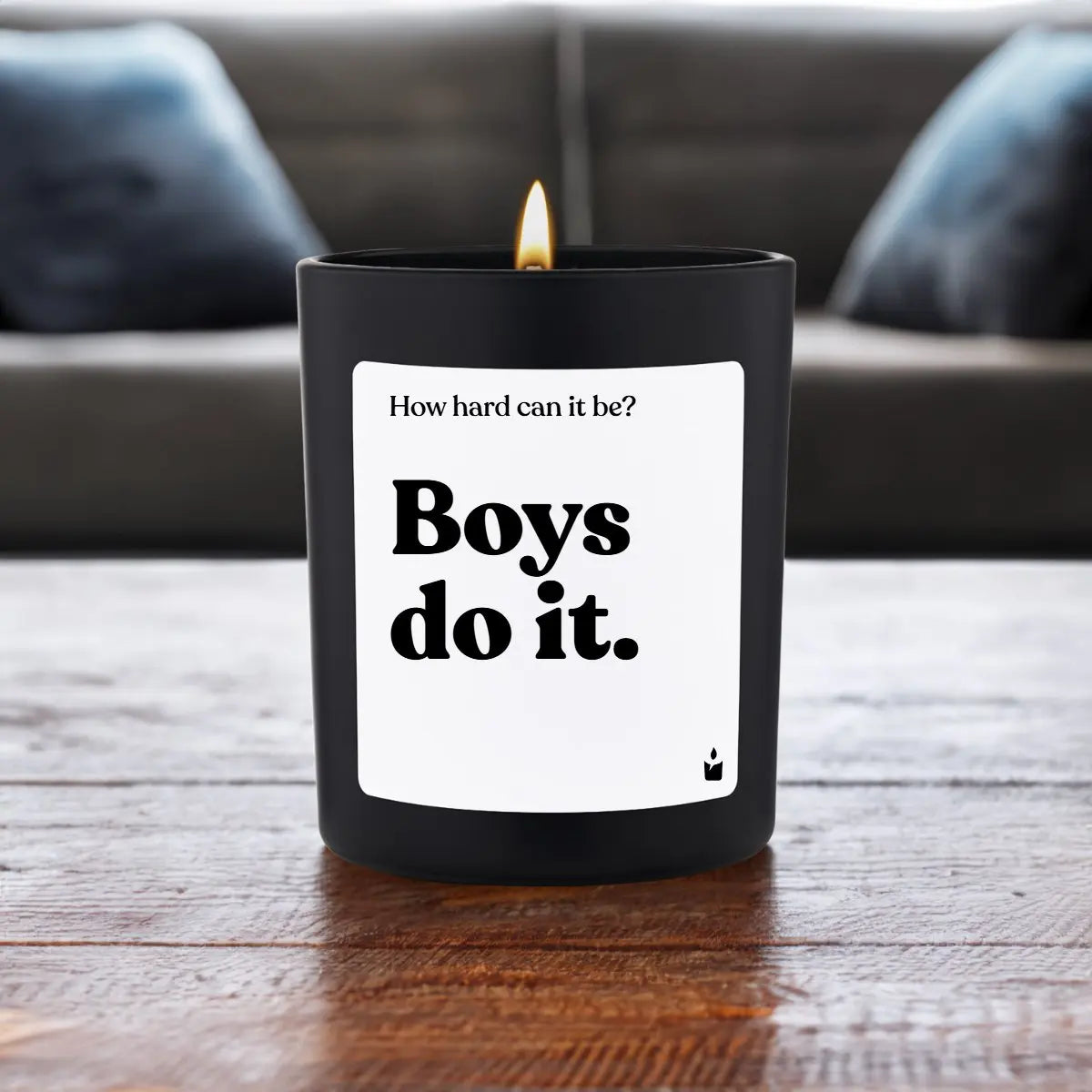 Duftkerze Schwarz Flowery How hard can it be? Boys do it. von ChattyCandles