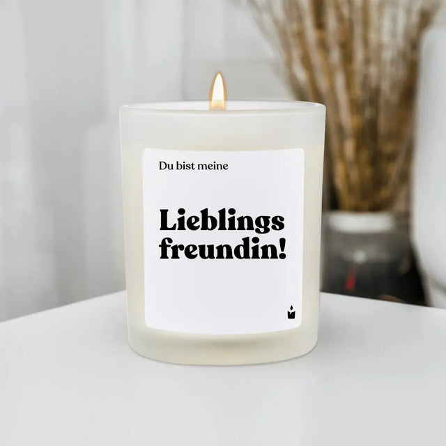 Duftkerze Weiss Woody Du bist meine Lieblingsfreundin! von ChattyCandles