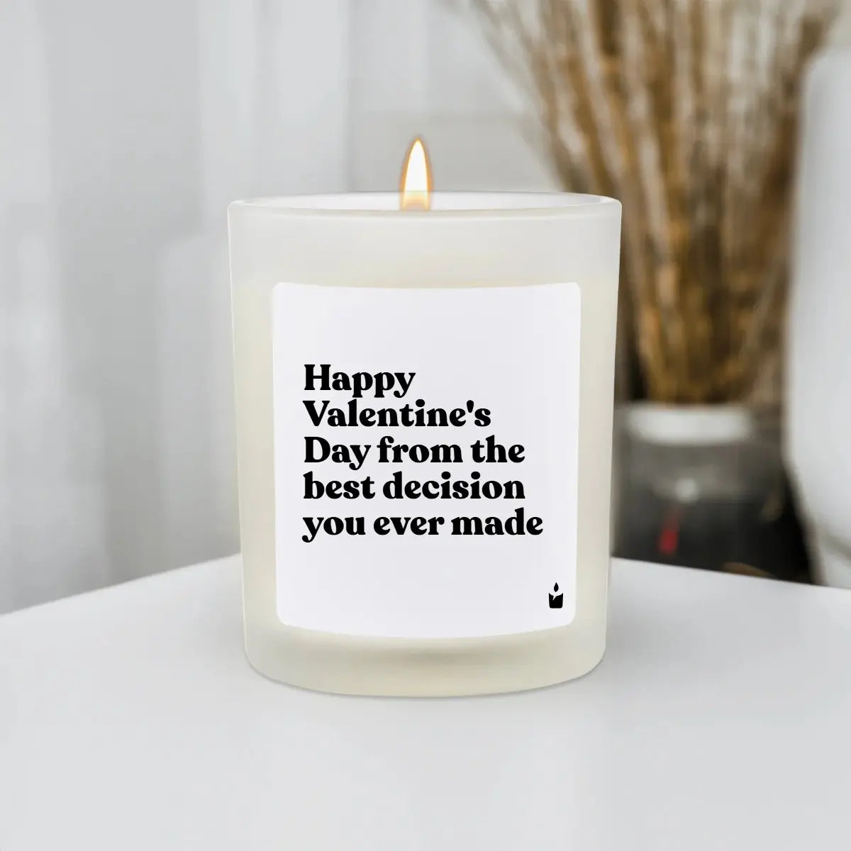 Duftkerze Weiss Flowery Happy Valentine's Day from the best decision you ever made von ChattyCandles
