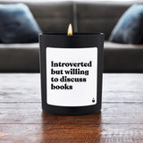 Duftkerze Schwarz Flowery Introverted but willing to discuss books von ChattyCandles