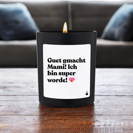 Duftkerze Schwarz Flowery Guet gmacht Mami! Ich bin super worde! von ChattyCandles