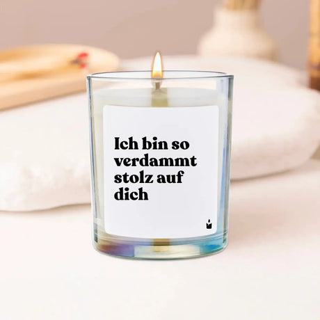 Duftkerze Rainbow Woody Ich bin so verdammt stolz auf dich von ChattyCandles