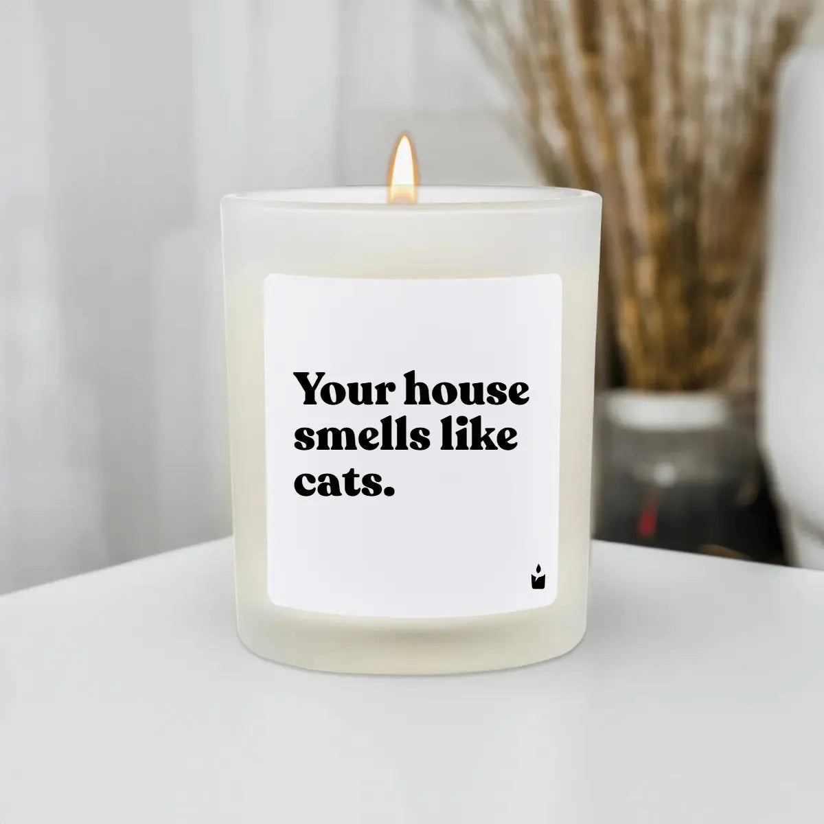 Duftkerze Weiss Flowery Your house smells like cats. von ChattyCandles