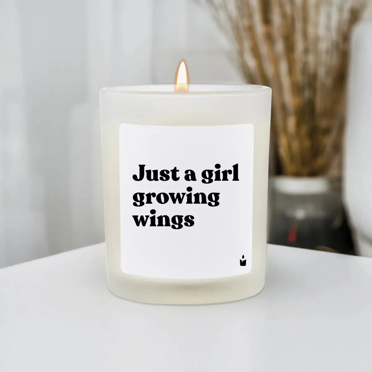 Duftkerze Weiss Woody Just a girl growing wings von ChattyCandles
