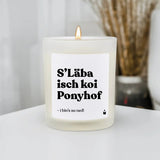 Duftkerze Weiss Flowery S’Läba isch koi Ponyhof von ChattyCandles