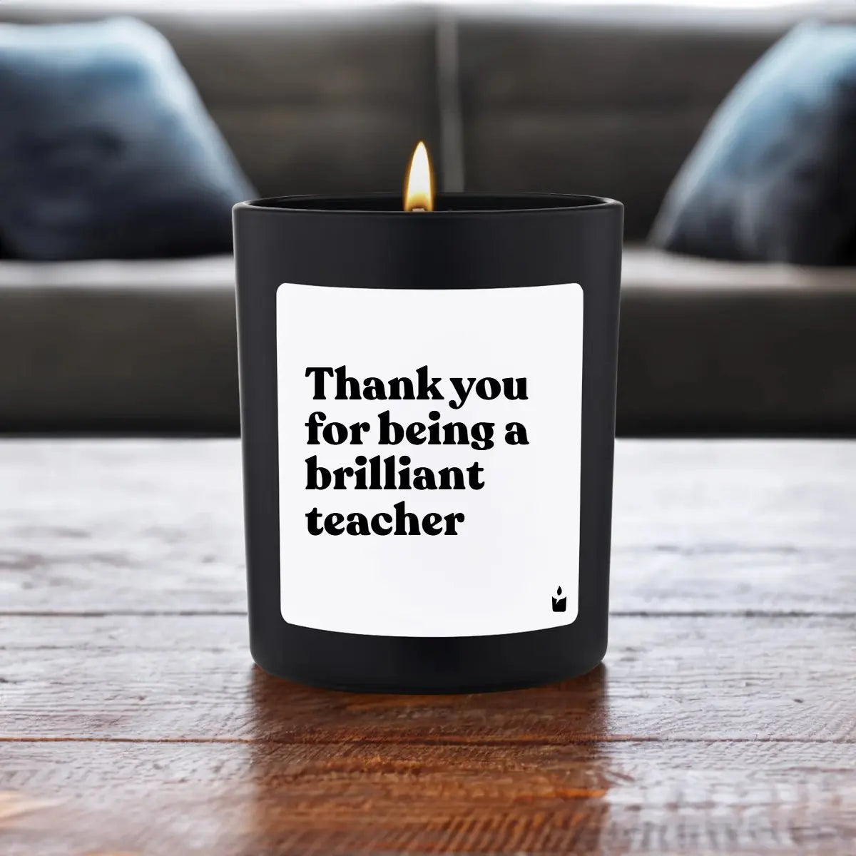 Duftkerze Schwarz Woody Thank you for being a brilliant teacher von ChattyCandles