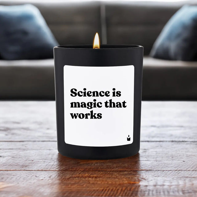Duftkerze Schwarz Flowery Science is magic that works von ChattyCandles