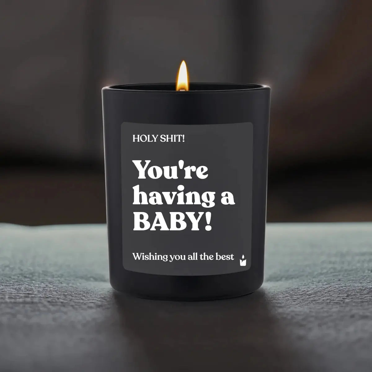Duftkerze Schwarz Flowery You're having a BABY! von ChattyCandles