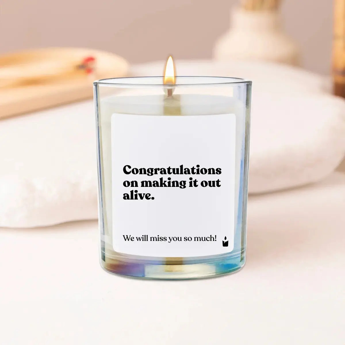 Duftkerze Rainbow Flowery Congratulations on making it out alive. von ChattyCandles