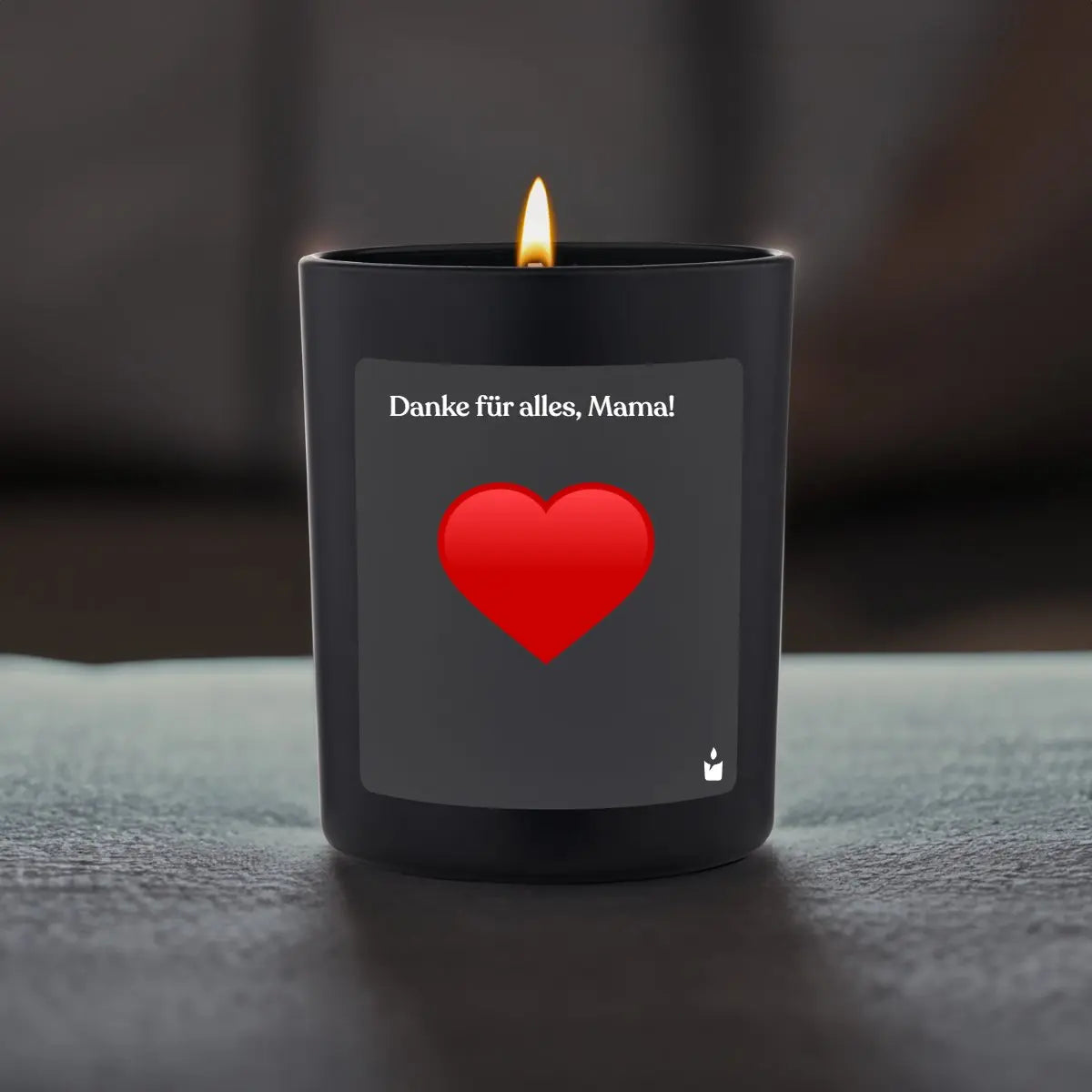 Duftkerze Schwarz Woody Danke für alles, Mama! von ChattyCandles