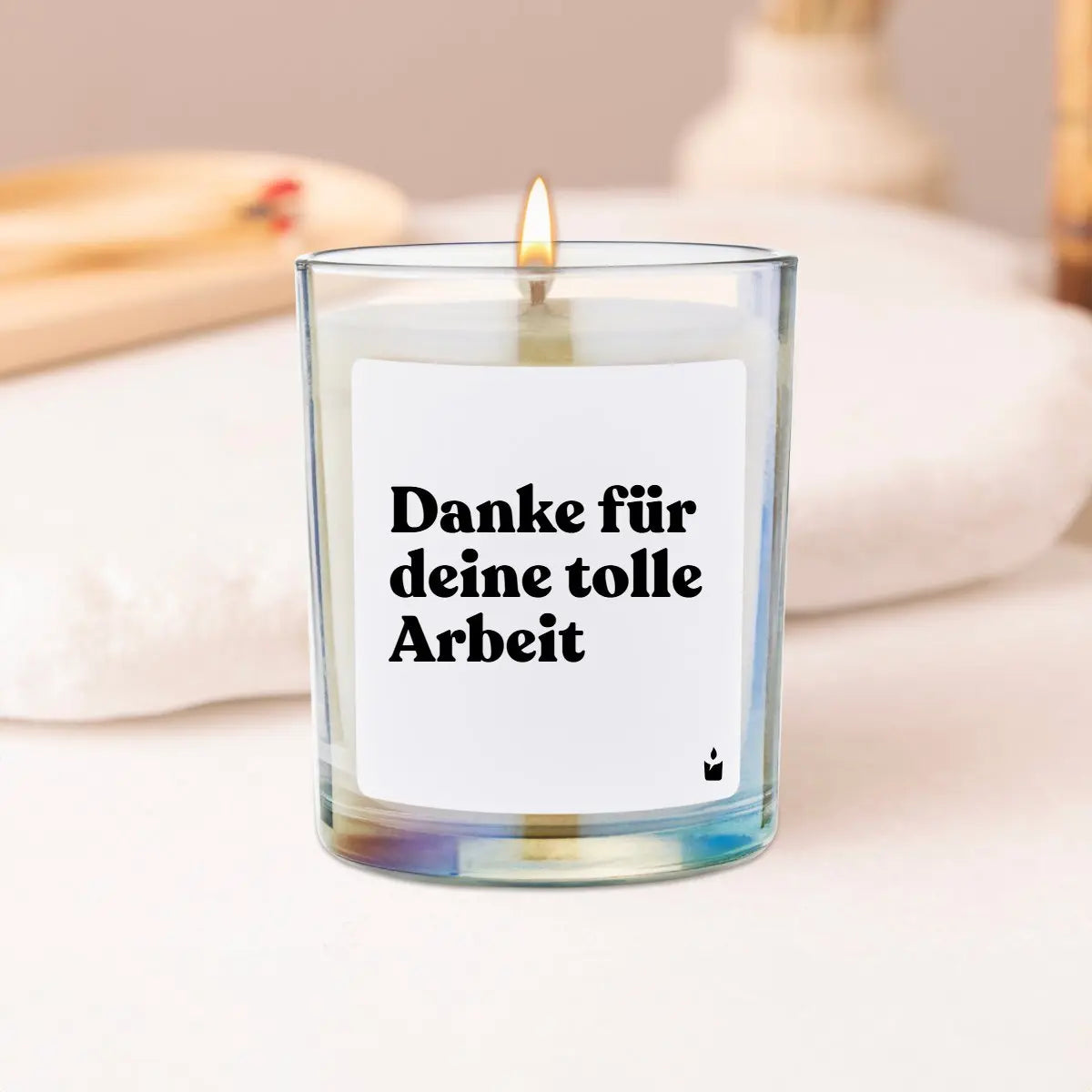 Duftkerze Rainbow Flowery Danke für deine tolle Arbeit von ChattyCandles