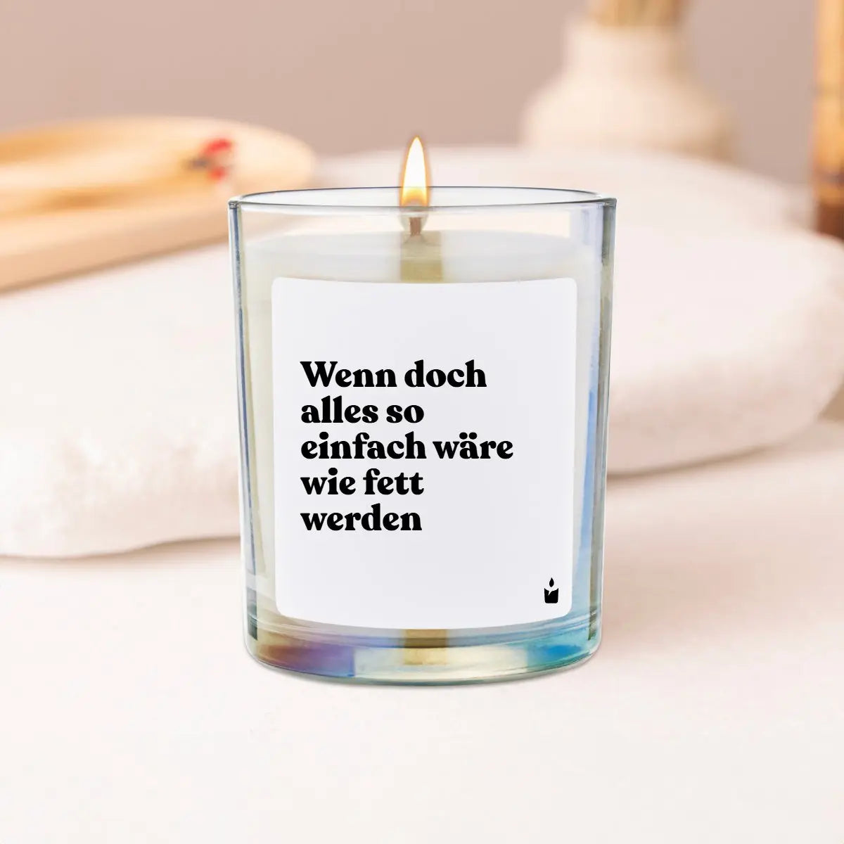 Duftkerze Rainbow Woody Wenn doch alles so einfach wäre wie fett werden von ChattyCandles