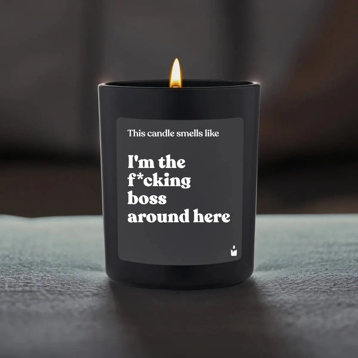 Duftkerze Schwarz Woody I'm the f*cking boss around here von ChattyCandles