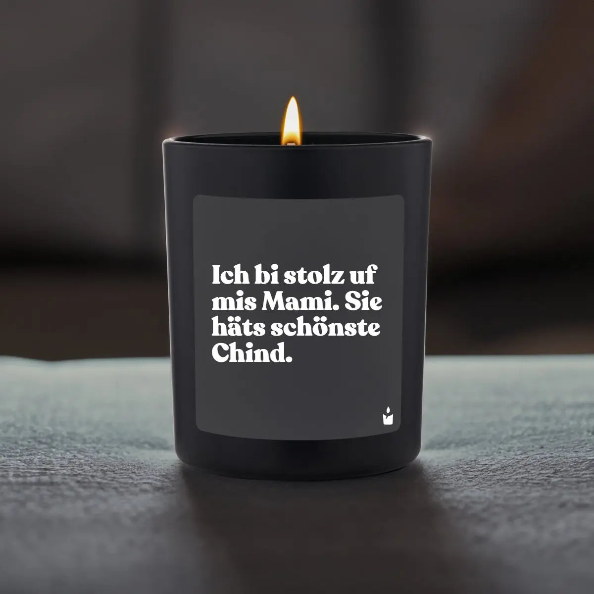Duftkerze Schwarz Flowery Ich bi stolz uf mis Mami. Sie häts schönste Chind. von ChattyCandles