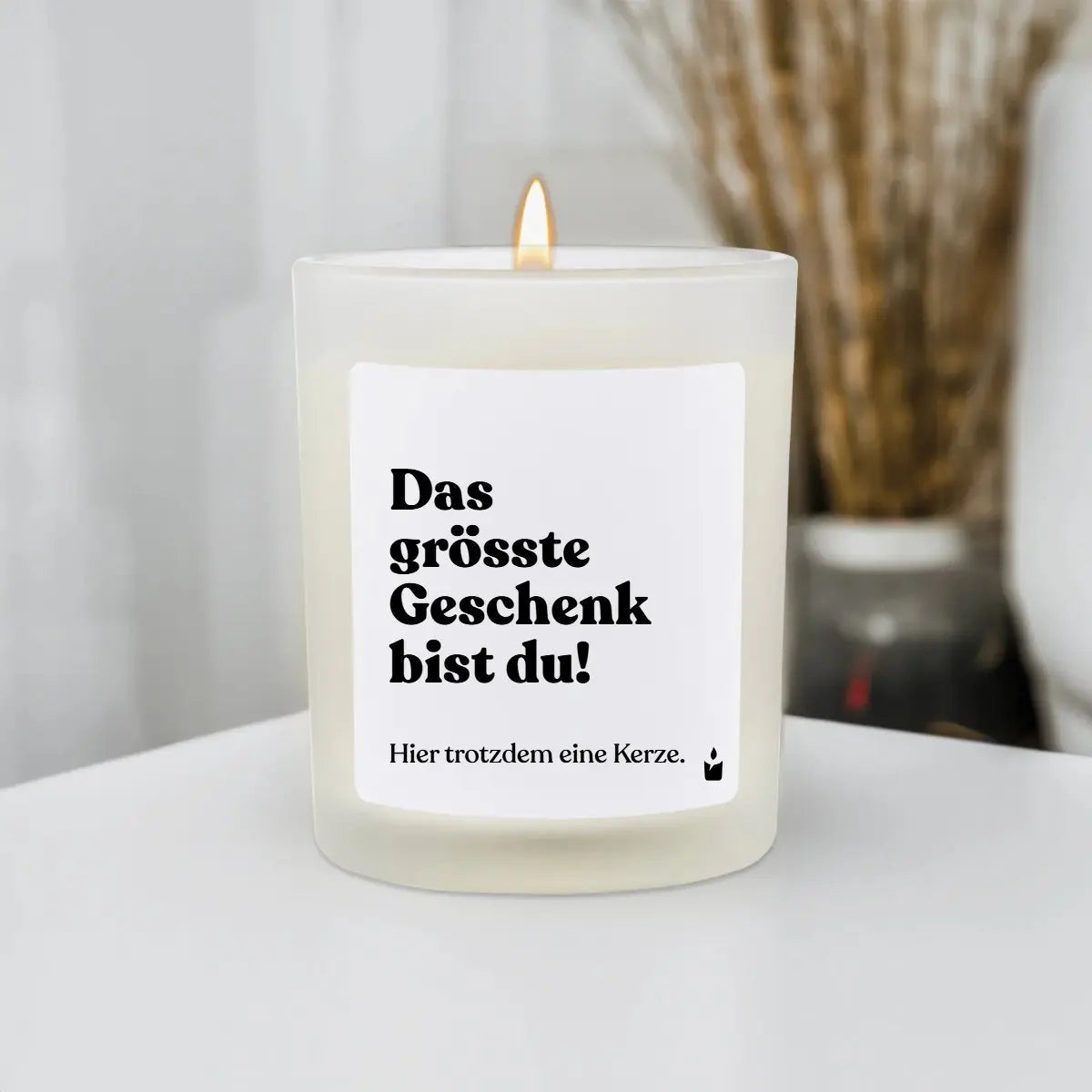 Duftkerze Weiss Flowery Das grösste Geschenk bist du! von ChattyCandles