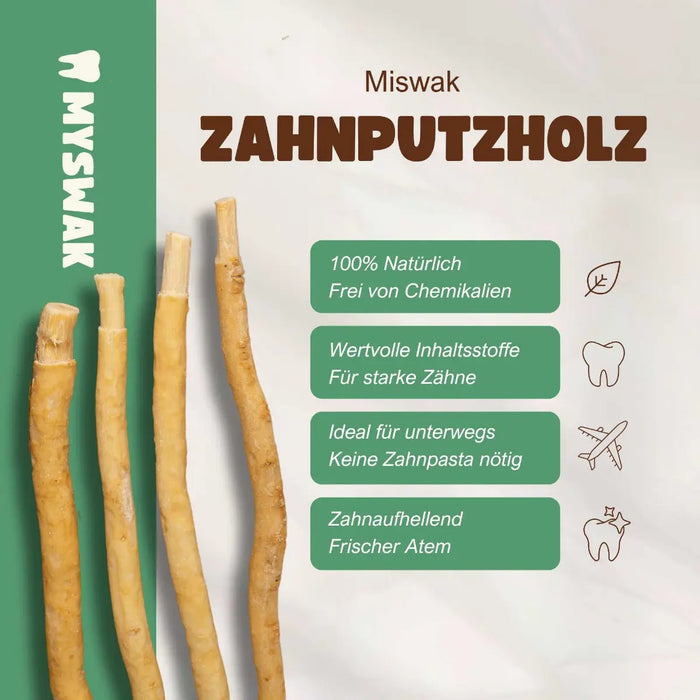 Miswak Natürliche Zahnbürste Zahnputzholz 6 Stück von MYSWAK