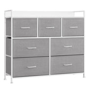 Kommodenschrank 7 Schubladen Grau Stoff von Songmics